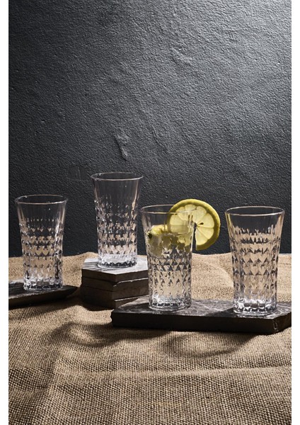 4'lü Kristal Cam Bardak Seti, 230ML, Şık ve Dayanıklı Tasarım