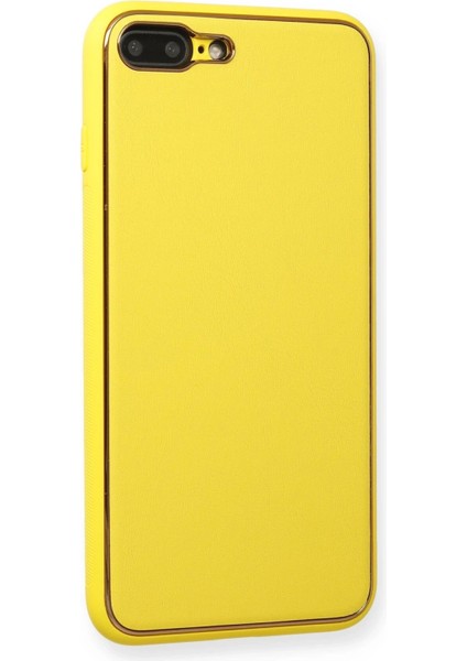iPhone 7 Plus Kılıf Coco Deri Silikon Kapak - Sarı - NEONX6995-1393 fiyatları