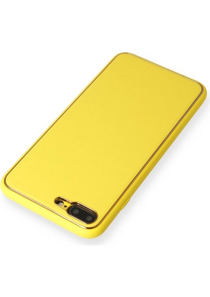 iPhone 7 Plus Kılıf Coco Deri Silikon Kapak - Sarı - NEONX6995-1393 modelleri