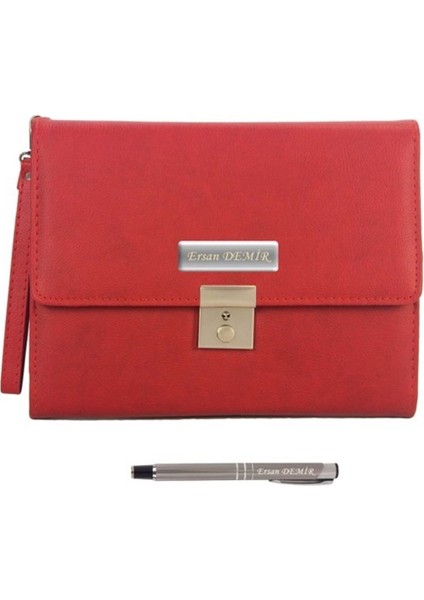 Kişiye Özel Organizerli Kitlenebilir Çantalı Ajanda ve Kalem Seti