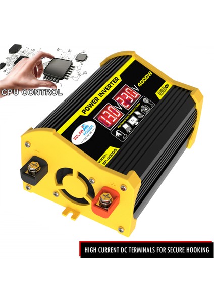 Taşınabilir Invertör Araba Güç Çeviriciler DC12VOLT To AC110 / 220VOLT Trafo 4000W Modifiye Dalga Invertör Çift Usb'li LED Ekran Otomatik Invertörler (Yurt Dışından) fiyatları