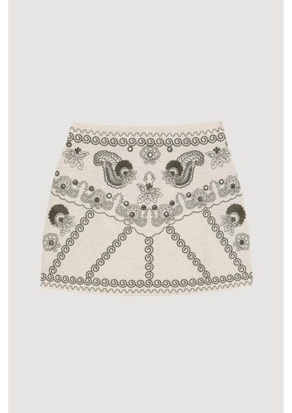 Etnik Nakışlı Bohem Aynalı Işlemeli Motifli Desenli Kısa Mini Etek modelleri