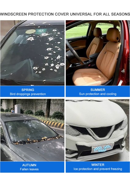 Otomobiller Için Araba Kılıfı Ön Cam Kapağı, Açık Yağmur, Kar, Don, Güneş Koruma Kapağı Anti-Uv Koruması, Ön Cam Buz Koruma Kapağı Her Mevsim Için Evrensel (Yurt Dışından) fırsatları