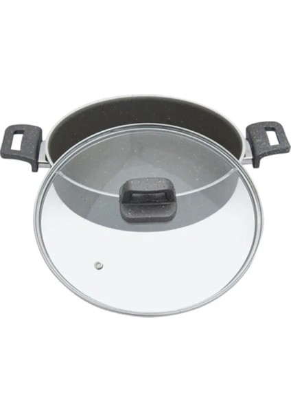 24CM Gri Basık Tencere, Dayanıklı ve Şık Tasarım fiyatları