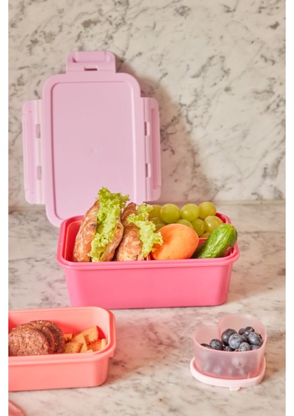 Plastik Lunchbox - Pembe ve Açık Kırmızı fiyatları