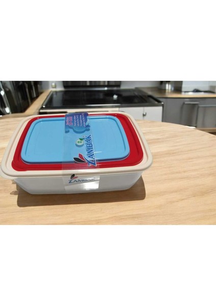 Turuncu 3'lü Dikdörtgen Saklama Kabı Seti, Pratik ve Şık Mutfak Düzeni Sağlar.