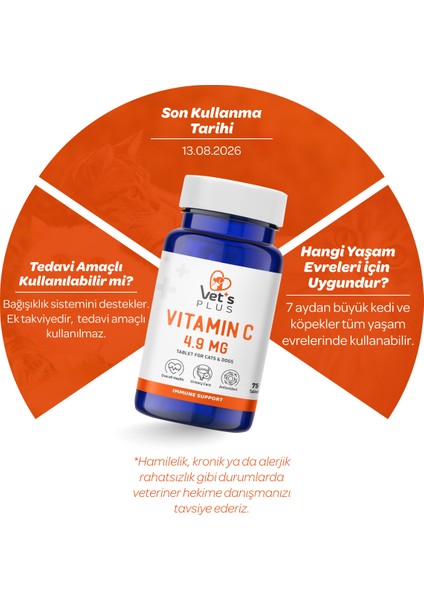 C Vitamin Tablet 75'li (Kedi ve Köpekler için C Vitamini Desteği) fiyatları