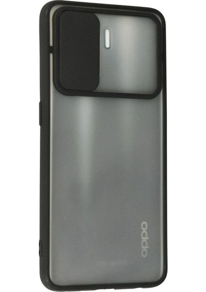 Oppo Reno 5 Lite Kılıf Palm Buzlu Kamera Sürgülü Silikon - Siyah - NEONX4855-5469