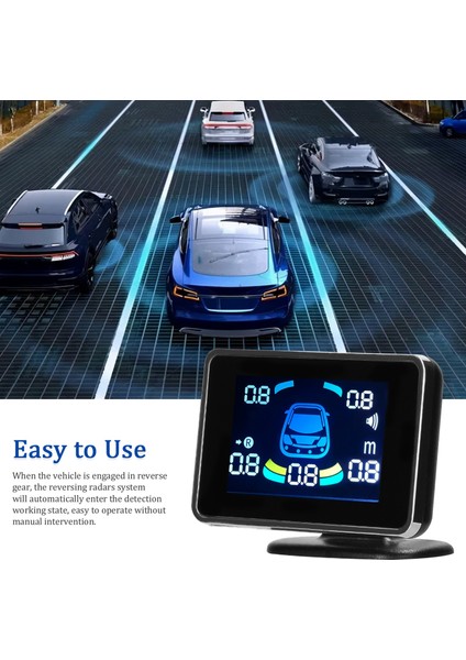 Araba Park Sensörü Geri Radarlar Sistemi Ön ve Arka Destek Sesli Uyarı / Buzzer / Dilsiz 8 Park Sensörleri ile Mesafe Algılama LCD Mesafe Ekran Hacimleri Ayarlanabilir (Yurt Dışından)