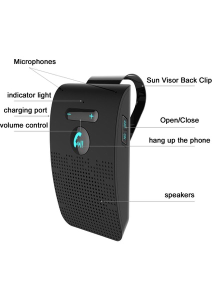 Vizör Klipsli Bt Araç Içi Hoparlör Kablosuz Handsfree Çağrı Müzik Hoparlörü Desteği 2 Telefon Bağlı 10 Saat Sürekli Konuşma Sesli Asistan Akıllı Telefon Için Otomatik Açma/kapama (Yurt Dışından) modelleri
