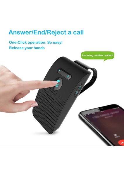 Vizör Klipsli Bt Araç Içi Hoparlör Kablosuz Handsfree Çağrı Müzik Hoparlörü Desteği 2 Telefon Bağlı 10 Saat Sürekli Konuşma Sesli Asistan Akıllı Telefon Için Otomatik Açma/kapama (Yurt Dışından) fırsatları
