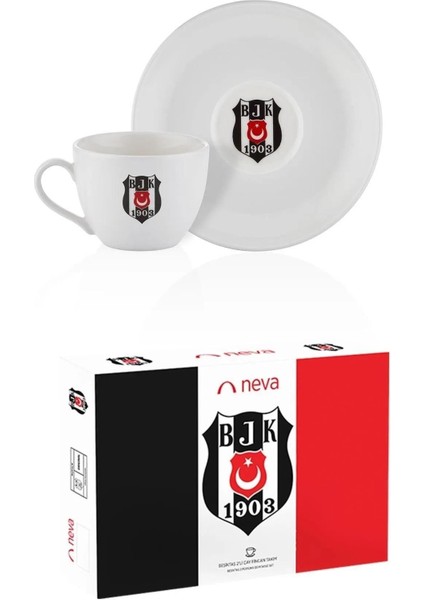 2'li Beyaz Çay Fincan Takımı, Beşiktaş Armalı, Şık ve Kullanışlı Set fırsatları