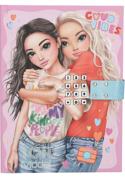 13231 Topmodel Günlük, Sayı Kodlu ve Sesli Kitap, Pembe ve Mavi, Model Motifli ve 80 Çizgili ve Renkli Resimli Sayfa, Çok Renkli