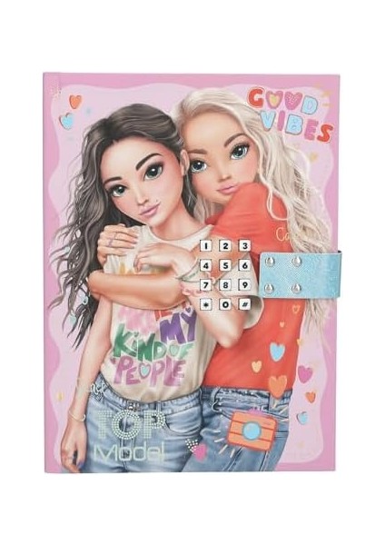13231 Topmodel Günlük, Sayı Kodlu ve Sesli Kitap, Pembe ve Mavi, Model Motifli ve 80 Çizgili ve Renkli Resimli Sayfa, Çok Renkli modelleri