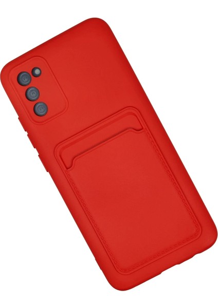 Samsung Galaxy A02S Kılıf Kelvin Kartvizitli Silikon - Kırmızı Glstd fiyatları