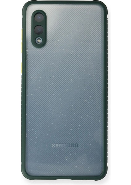 Samsung Galaxy A02 Kılıf Miami Şeffaf Silikon - Koyu Yeşil Svlrs