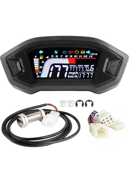 Motosiklet Enstrüman LCD Kilometre Sayacı Su Geçirmez Hız Göstergesi Için 1 2 4 Silindir Motosiklet (Yurt Dışından)