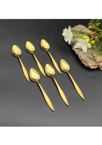Şık Titanyum Çay Kaşık Takımı 6'lı Set