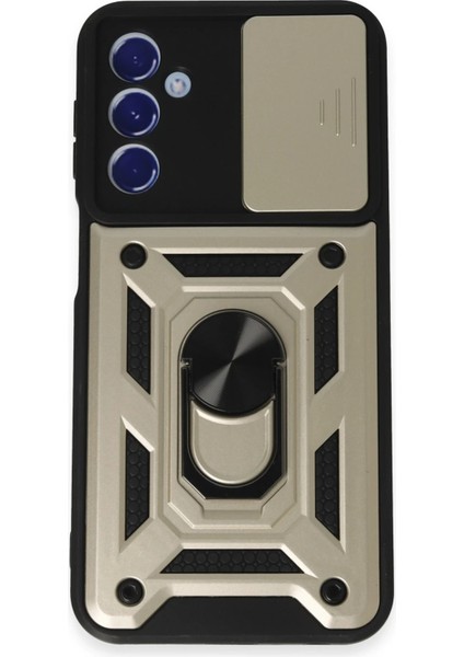 Samsung Galaxy M34 5g Kılıf Pars Lens Yüzüklü Silikon - Gold Svlrs