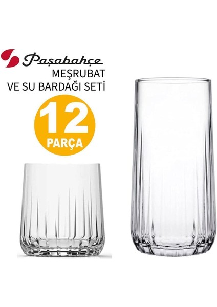 Turuncu 12 Parça Su ve Meşrubat Bardak Takımı, Şık ve Dayanıklı Tasarım