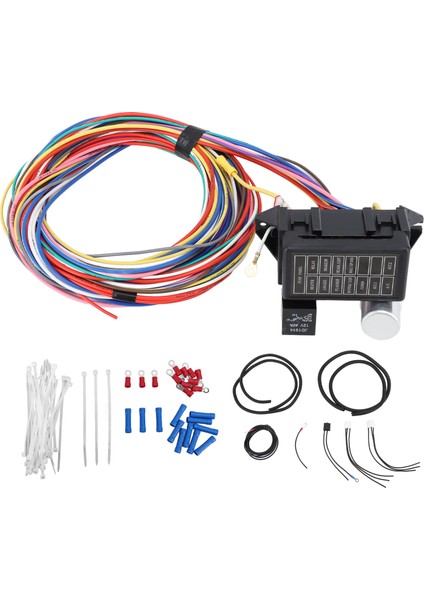 12 Devre Kablo Demeti Seti Isıya Dalı Sigorta Paneli Isıtıcı Röle Kablo Demeti Çubuklar (Yurt Dışından)