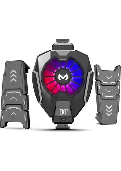 Memo DL05T Dijital Göstergeli Tablet Soğutucu Gamer Oyuncu Radyatör Soğutma Fan? - NEONX4760-93