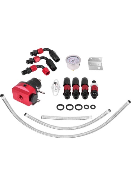 Ayarlanabilir Yakıt Basınç Regülatörü Yağ 160PSI Ölçer Bır 6 Uydurma End Evrensel Siyah &amp; Kırmızı (Yurt Dışından)