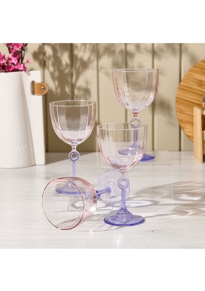 Mor 4'lü Ayaklı Bardak Seti, 270 Ml, Şık ve Kullanışlı Ev Dekoru.