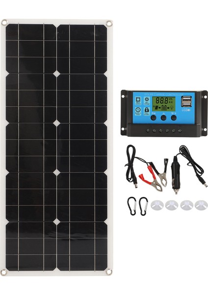 30W Güneş Panelı IP65 Su Geçirmez 12V 24V Adaptif Yüksek Güç Aşırı Şarj Koruması Rv Araba Tekne Römorku Yaprak Makası 30A Denetleyici (Yurt Dışından)