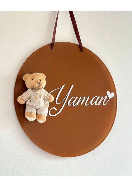 Kişiye Özel Ayıcıklı Yeni Doğan Bebek Kapı ve Duvar Süsü