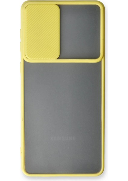 Samsung Galaxy A33 5g Kılıf Palm Buzlu Kamera Sürgülü Silikon - Sarı - NEONX5697-6663