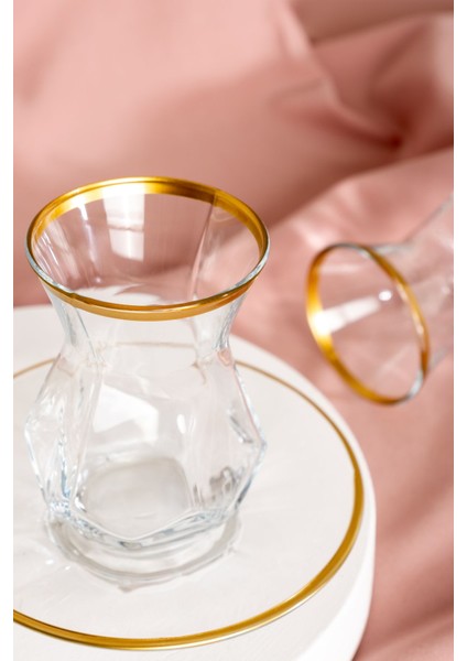 12 Parça Şık Lüsterli Çay Bardağı Seti, 165 Cc, Parlak ve Zarif Tasarım fiyatları