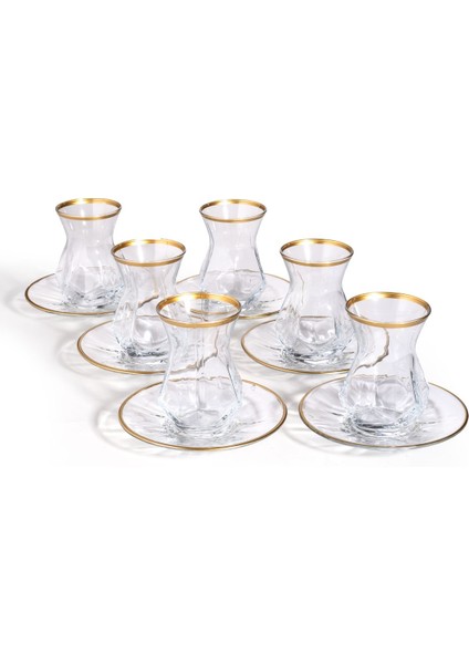 12 Parça Şık Lüsterli Çay Bardağı Seti, 165 Cc, Parlak ve Zarif Tasarım modelleri