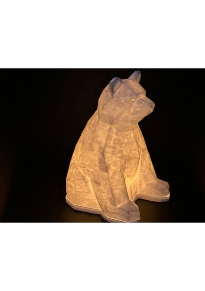Beyaz Ayı Figürlü Dekoratif Gece Lambası, Tealight Hediyeli