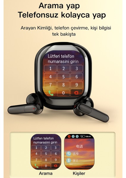 Akıllı Ekranlı Bluetooth 5.4 Tws Kulaklık Hayatın Ritmini Ekranda Keşfet indirimleri