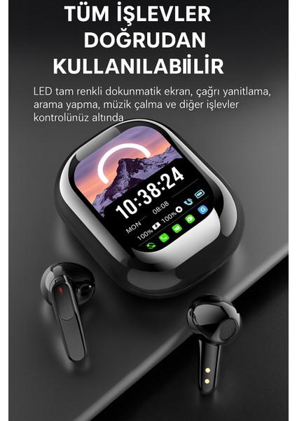 Akıllı Ekranlı Bluetooth 5.4 Tws Kulaklık Hayatın Ritmini Ekranda Keşfet