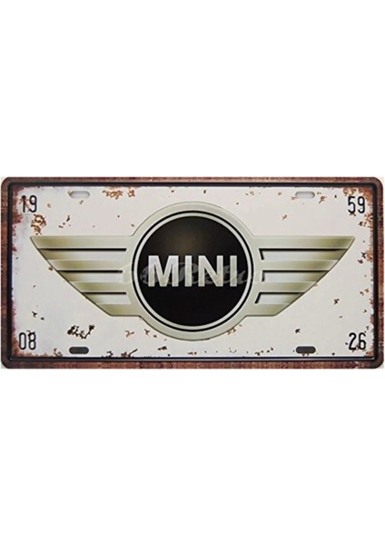 Koleksiyon Mini Cooper Metal Plaka 15X30CM