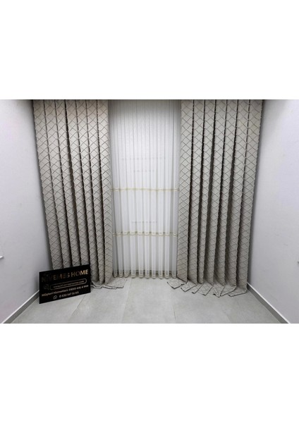 Nivemeshome Tuna 105 Gül Kurusu 1/3 Sık Pileli Fon Perde Apm