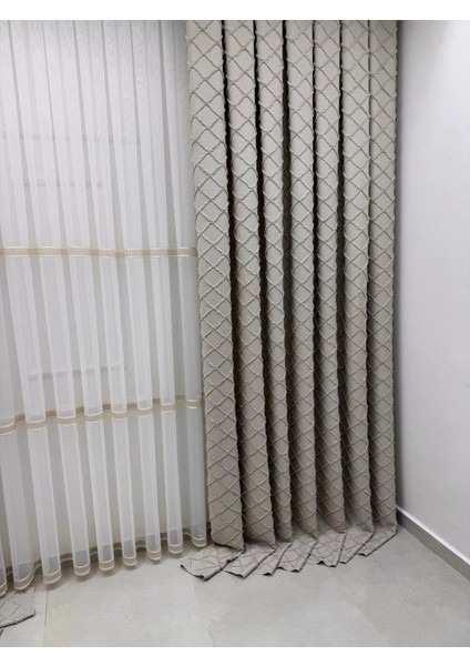 Nivemeshome Tuna 105 Gül Kurusu 1/3 Sık Pileli Fon Perde Apm fiyatları