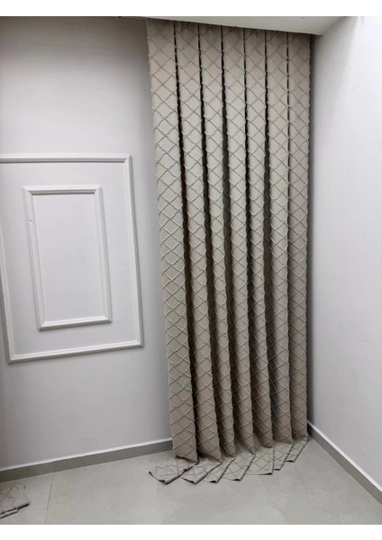 Nivemeshome Tuna 105 Gül Kurusu 1/3 Sık Pileli Fon Perde Apm indirimleri