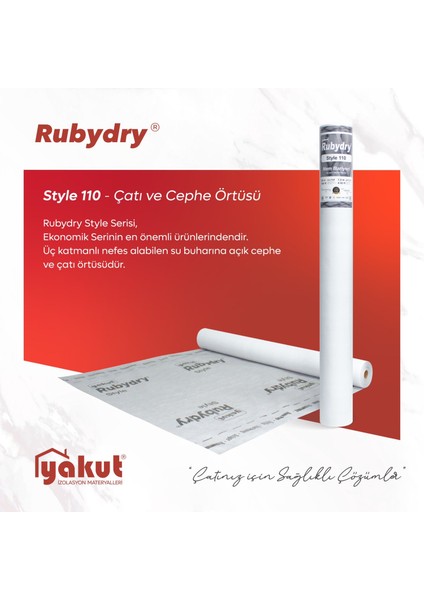 Nem Bariyeri - Buhar Dengeleyici Rubydry Style 110GR (75M²) Çatı ve Cephe Örtüsü