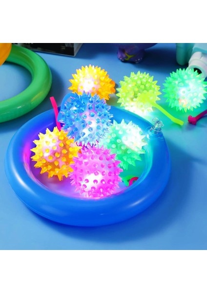 4 Pcs Flashıng Spıky Light Ball 4 Adet Sesli LED Işıklı Kirpi Yoyo Top Oyuncak Pilli Işık modelleri