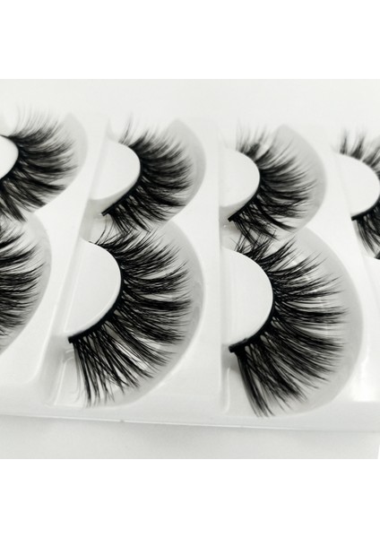 Doğal Görünümlü İpek Bütün 5li Takma Kirpik Seti- 5 Çift Gerçek Takma Kirpik- Model: C9 modelleri