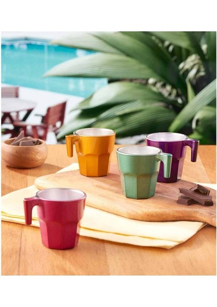 4'lü Tropik Renkli Espresso Kahve Bardağı, 70 Cc, Şık ve Kullanışlı Set