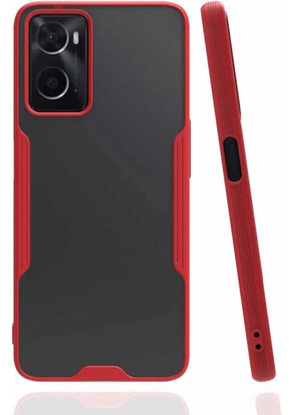Oppo A96 Kılıf Platin Silikon - Kırmızı - NEONX1531-1905