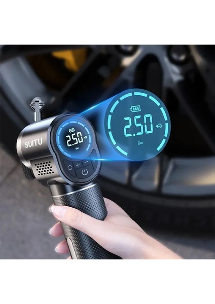 Ally ST-5518 Dijital Göstergeli Şarjlı Taşınabilir Hava Kompresörü Lastik Pom - NEONX4257-35 modelleri