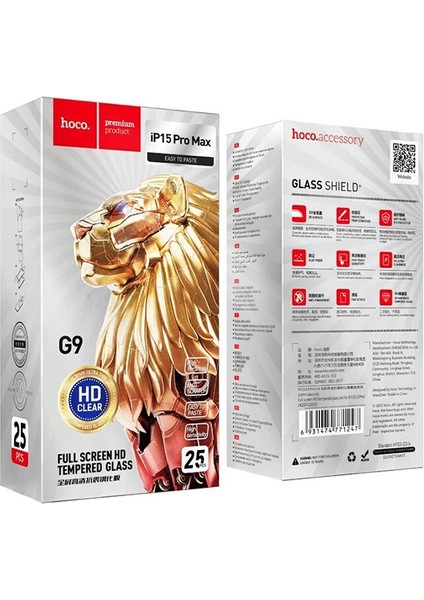 Hoco iPhone 15 Pro Max Full Hd Tempered Kırılmaz Cam Ekran Koruyucu 25 Adet Set-(1 - NEONX1832-95 fırsatları