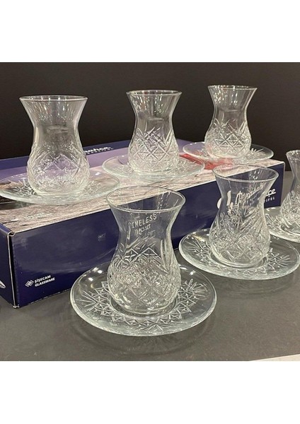 Şık 12'li Kristal Çay Bardağı Takımı, Zarif ve Parlak Tasarım modelleri