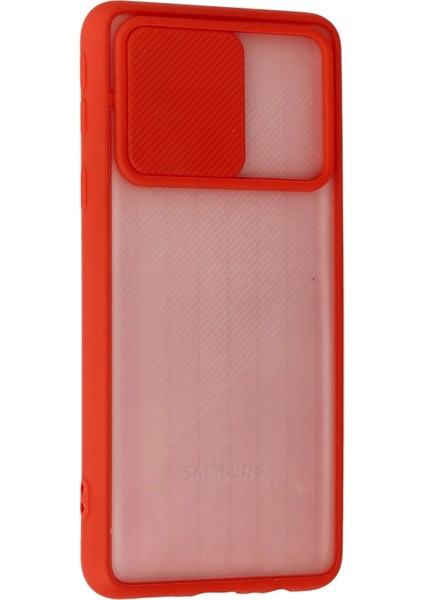 Samsung Galaxy A01 Core Kılıf Palm Buzlu Kamera Sürgülü Silikon - Kırmızı - NEONX8056-5393