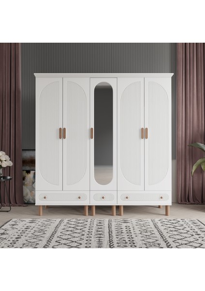 Furkan 5 Kapaklı Gardırop Dolap 200cm